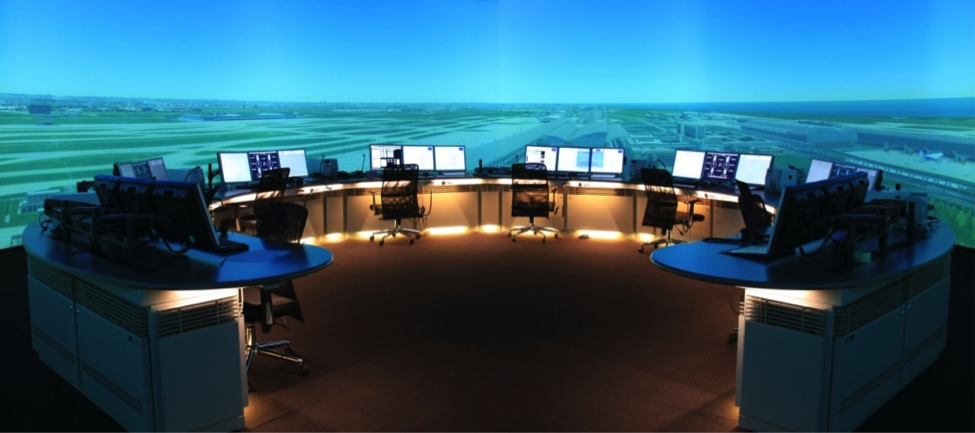 image of an air traffic control simulator