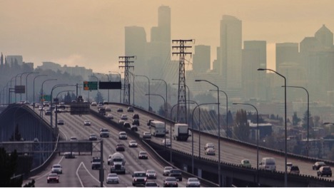 Photo of traffic and smog