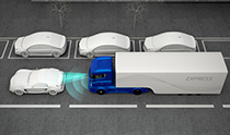 Graphic of truck with forward sensor