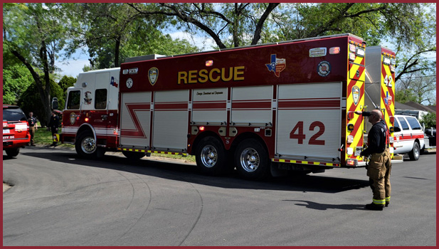 image of fire engine in street