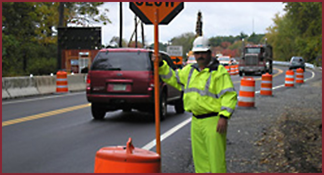 flagger at work zone