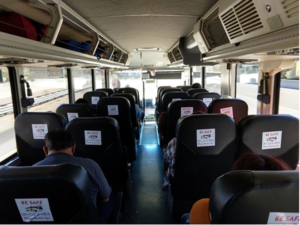 photo of interior of bus