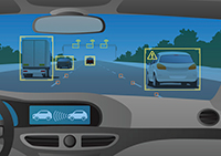 graphic of autonomous vehicles