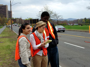 Image of students conducting traffic research