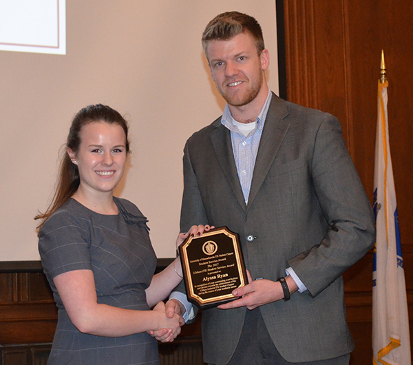 Photo of Alyssa Ryan receiving award