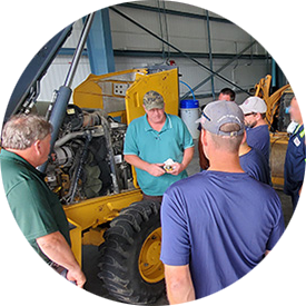 Backhoe maintenance image from class